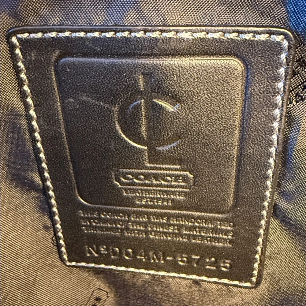 Coach Leatherware Commuter Briefcase Bag Black Canvas With Shoulder Strap.